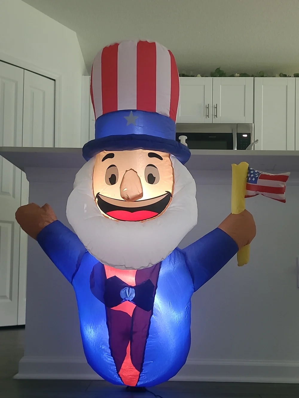 Patriotic Inflatable Uncle Sam Decoration - Blue, Red, White